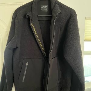 XL black fleece figs jacket only worn twice